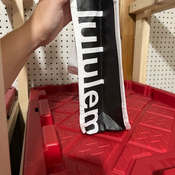 Lululemon White Black Logo Tote Bag Shopper - Picture 3 of 6